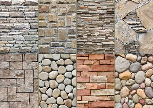 Samples showing different types of building stone